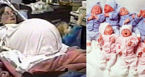 През 1997 г. тя роди седемзнаци а после мъжът ѝ я изостави